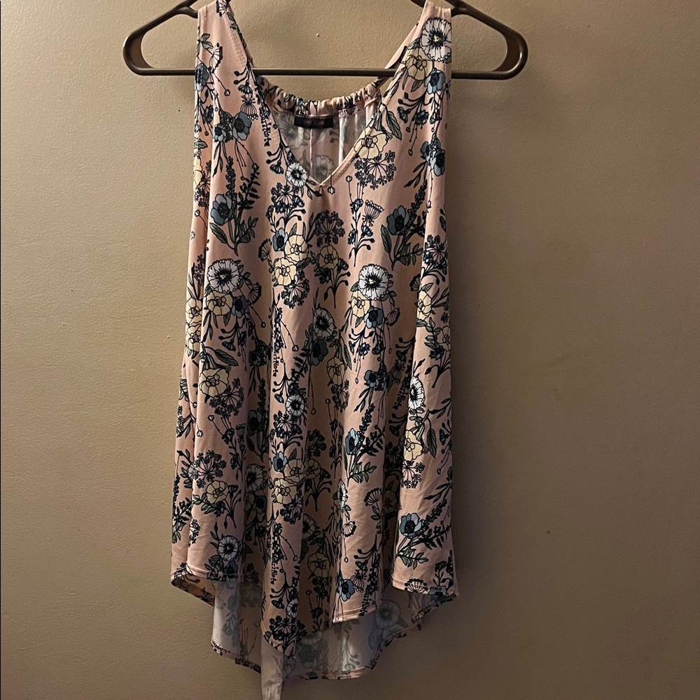 First Love Pink Floral Tank Top